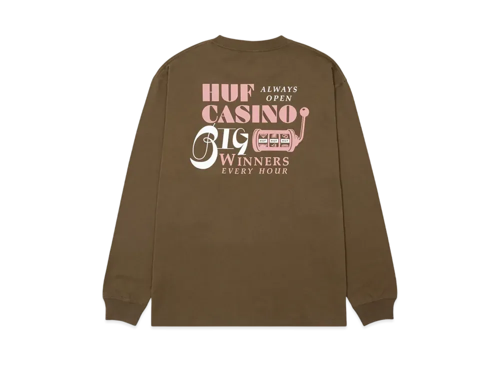 HUF Casino Collection Jackpot Full LS Tee "Tobacco"