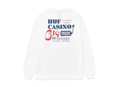 HUF Casino Collection Jackpot Full LS Tee "White"