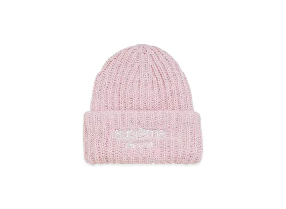 Supreme Classic Logo Chunky Ribbed Beanie "Pink" (24FW)