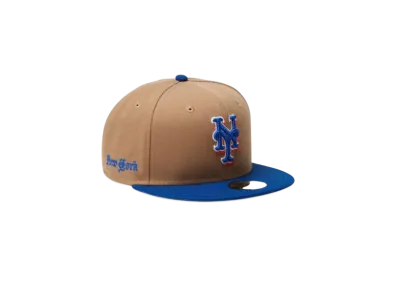 NEW ERA Youth 9Fifty MLB Old English New York Mets "Khaki/Light Royal"