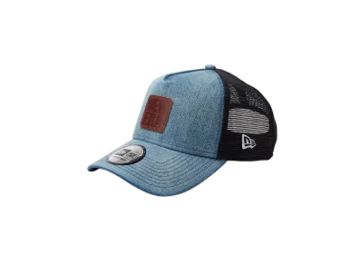 NEW ERA 9Forty A-Frame Tracker Denim Leather Patch "Washed Denim"