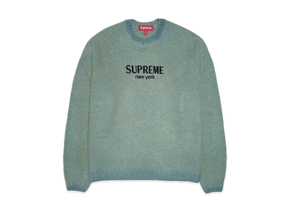 Supreme Flocked Logo Sweater "Green"