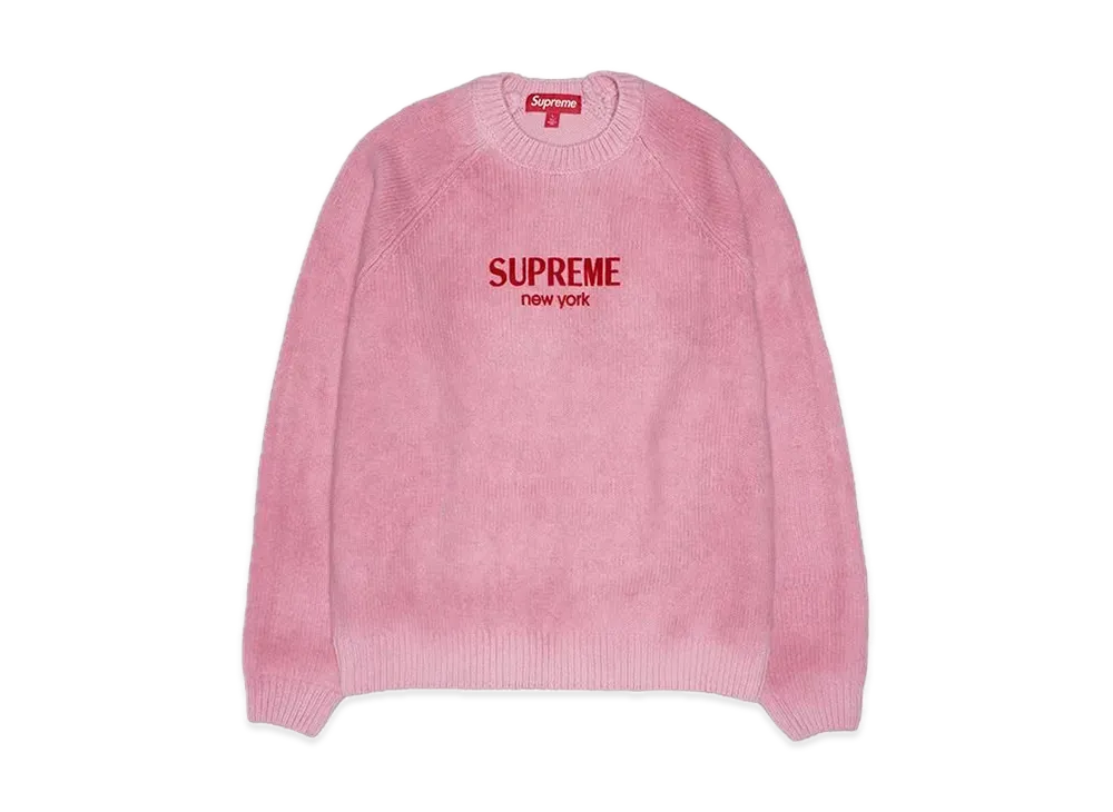 Supreme Flocked Logo Sweater "Red"