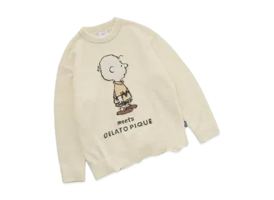 GELATO PIQUE x PEANUTS Baby Moko Jacquard Pullover & Long Pants Set "Yellow"