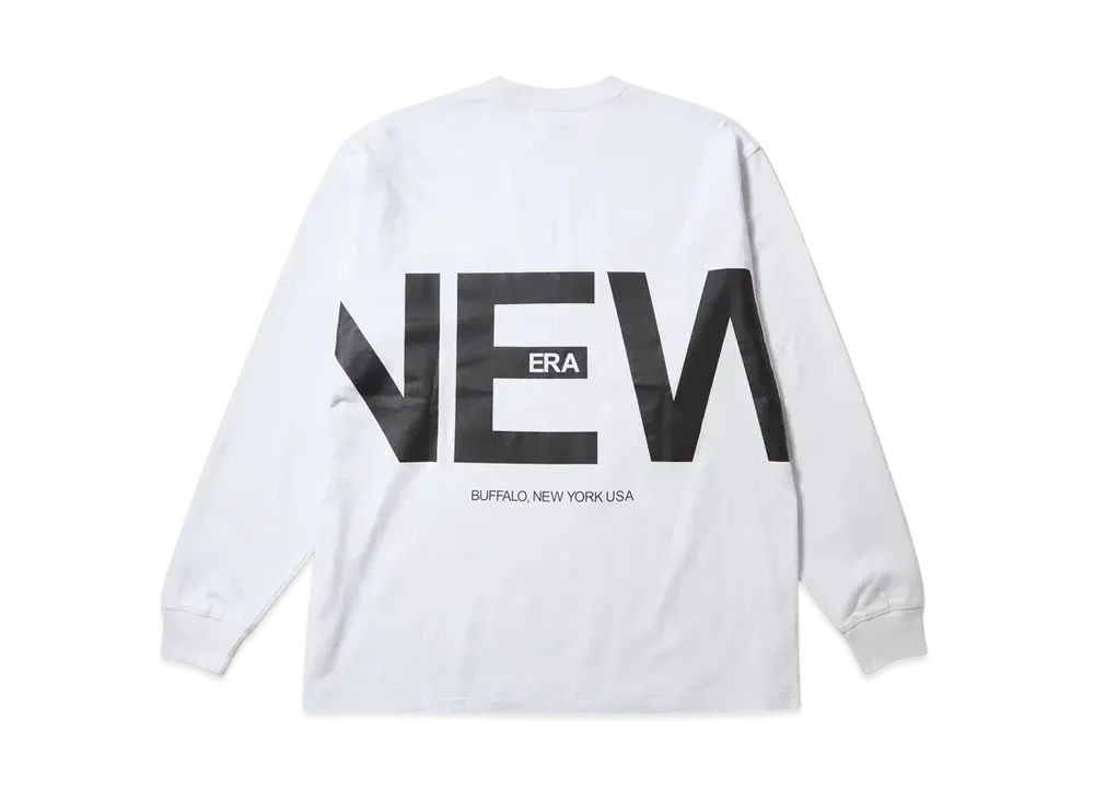 NEW ERA Long Sleeve Oversized Cotton T-shirt Zoom Up Logo "White"
