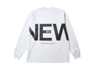 NEW ERA Long Sleeve Oversized Cotton T-shirt Zoom Up Logo "White"