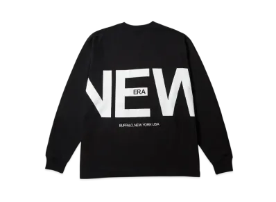 NEW ERA Long Sleeve Oversized Cotton T-shirt Zoom Up Logo "Black"