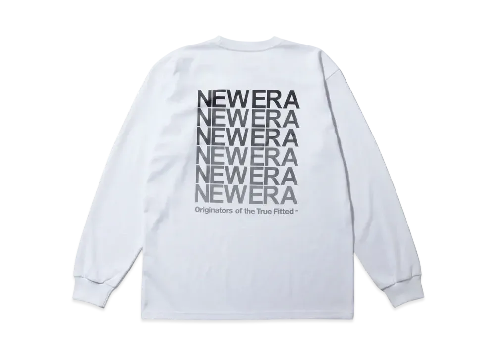 NEW ERA Long Sleeve Performance T-shirt Wordmark Logo Regular Fit "White"