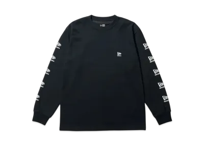 NEW ERA Long Sleeve Performance T-shirt Flag and Wordmark Regular Fit "Black"