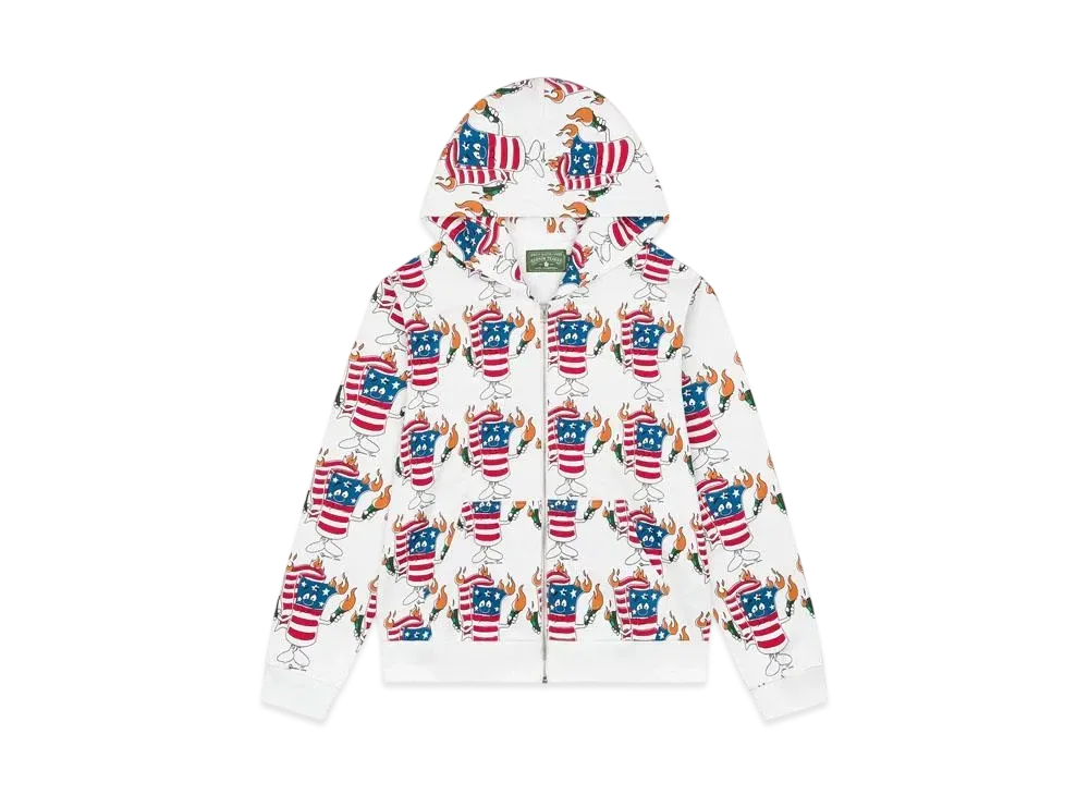 DENIM TEARS Firecracker Zip Hoodie "White"