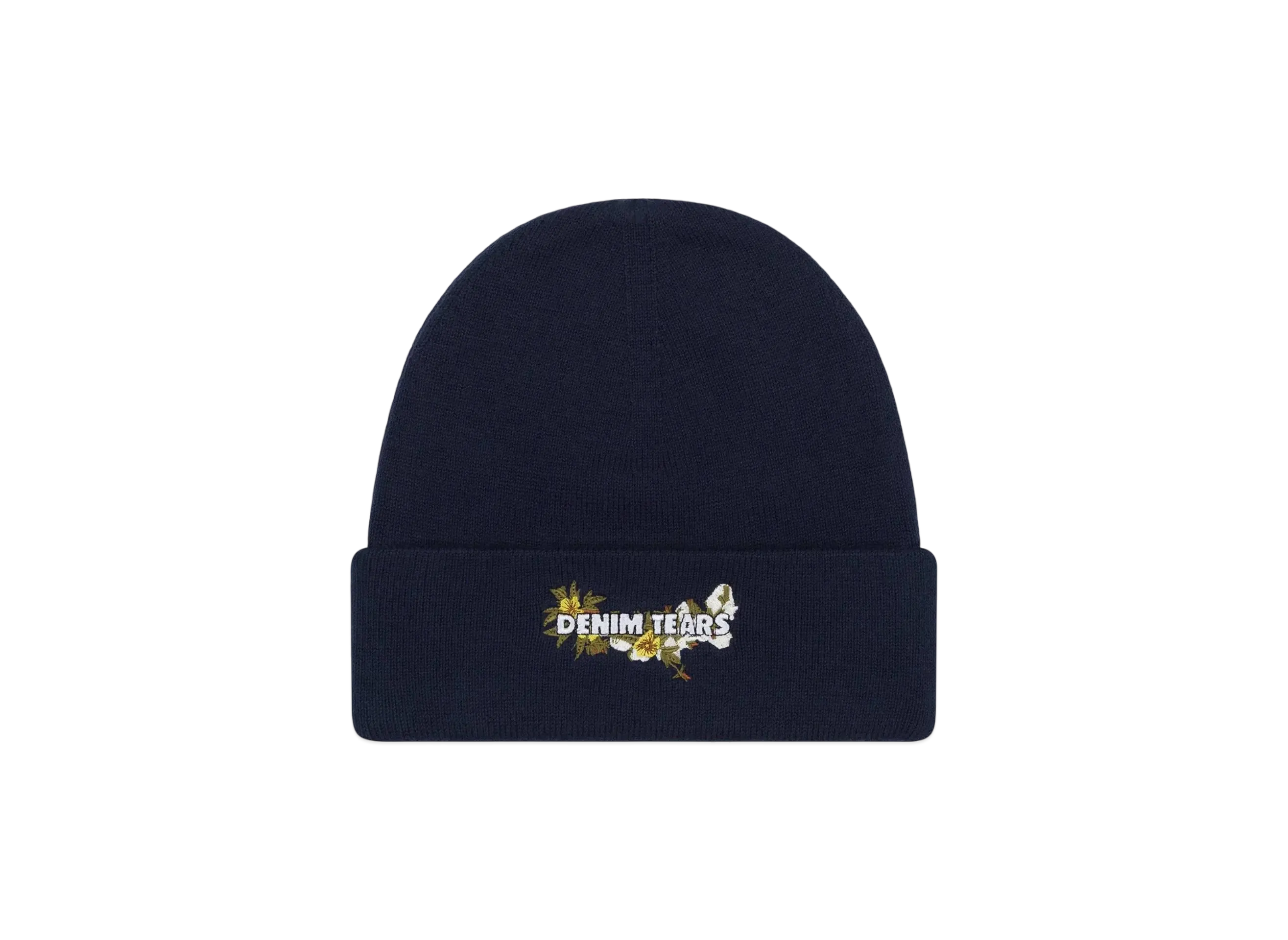 DENIM TEARS Floral Beanie "Navy"