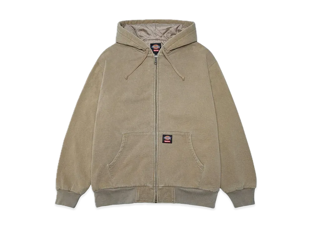 Supreme x Dickies Quilted Lined Zip Up Hooded Sweatshirt "Tan"