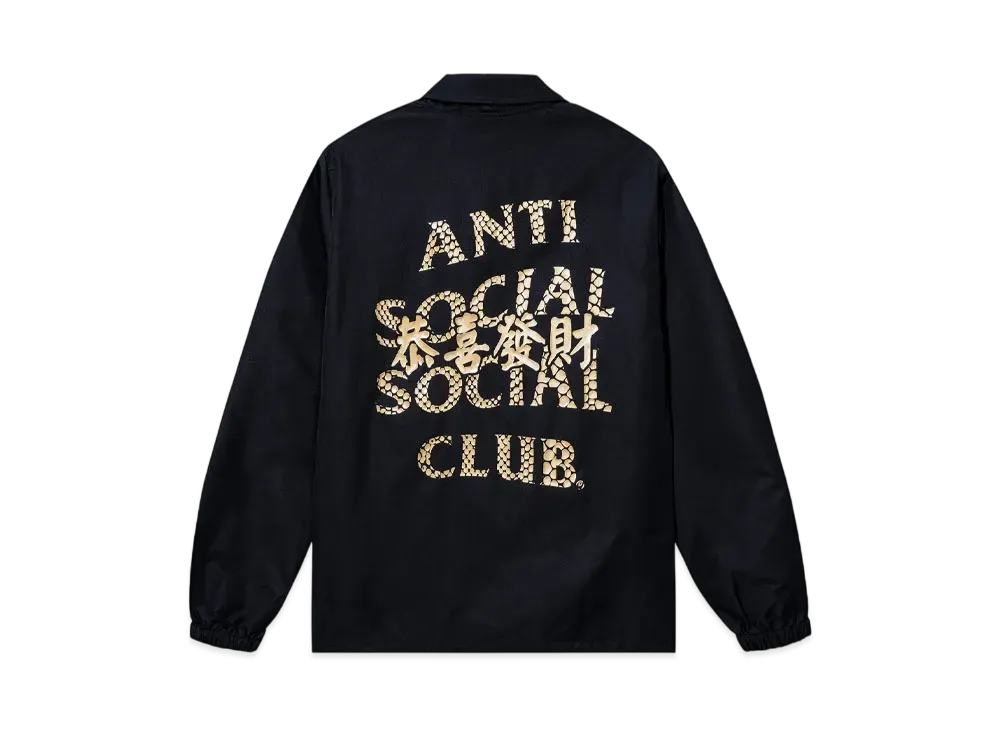 ANTI SOCIAL SOCIAL CLUB Year Of The Snake Calm Coaches Jacket "Black/Black"