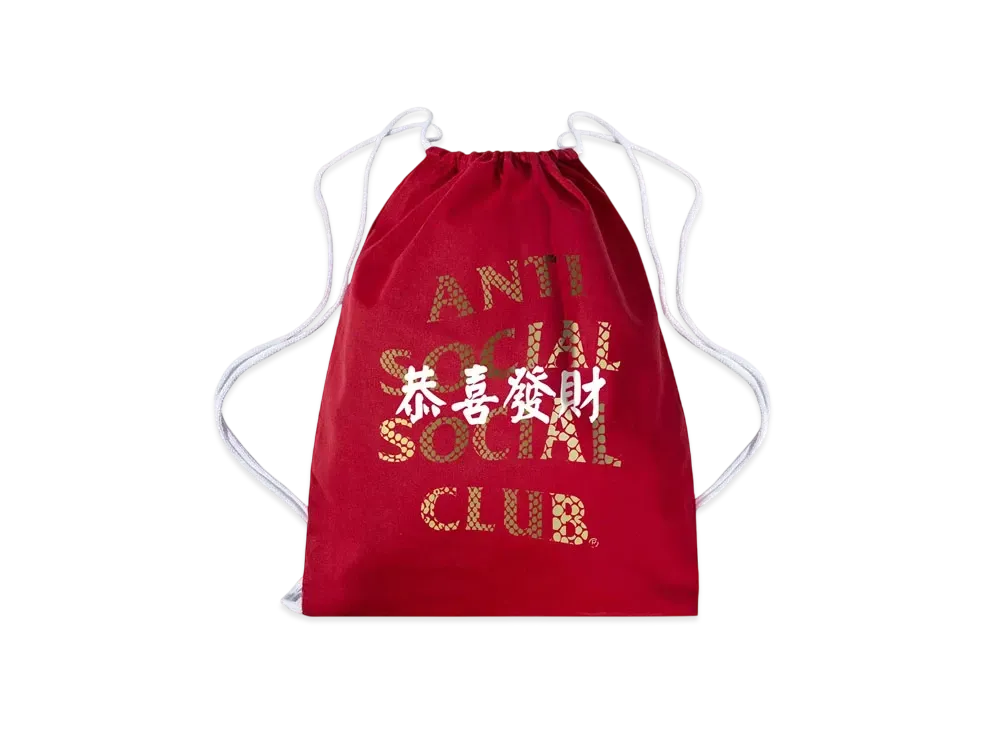 ANTI SOCIAL SOCIAL CLUB Year Of The Snake Calm Drawstring Bag "Red"