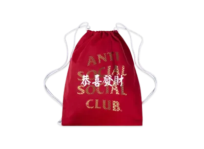ANTI SOCIAL SOCIAL CLUB Year Of The Snake Calm Drawstring Bag "Red"