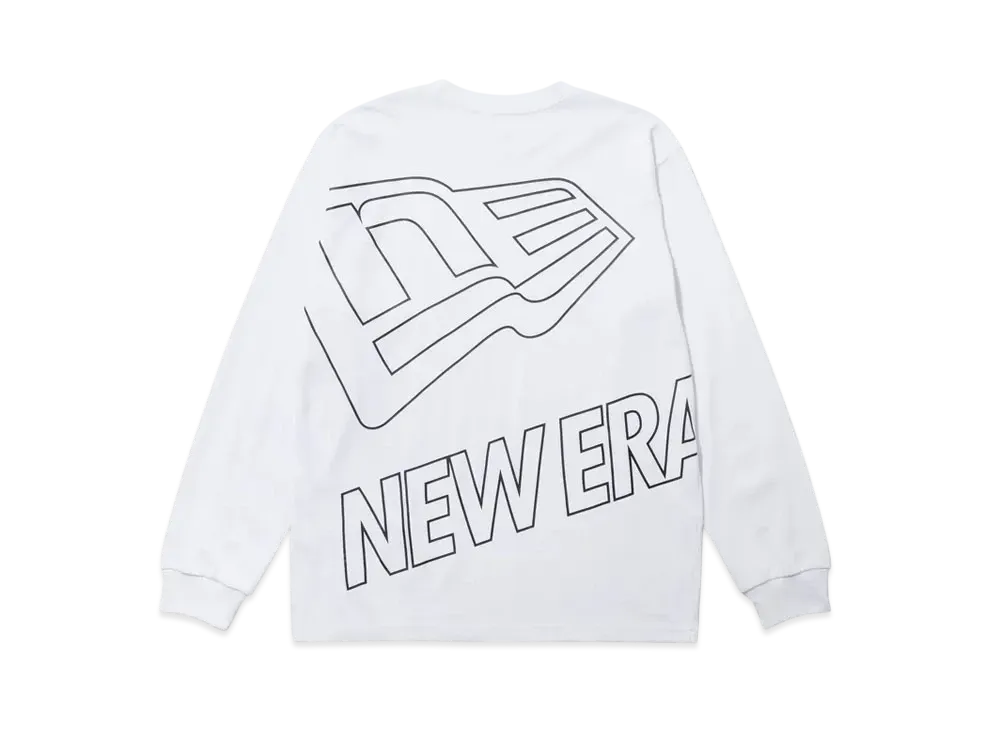 NEW ERA Performance Apparel Long Sleeve Performance T-shirt Outline Big Logo Regular Fit "White"