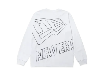 NEW ERA Performance Apparel Long Sleeve Performance T-shirt Outline Big Logo Regular Fit "White"