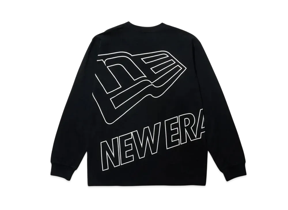 NEW ERA Performance Apparel Long Sleeve Performance T-shirt Outline Big Logo Regular Fit "Black"