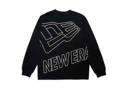 NEW ERA Performance Apparel Long Sleeve Performance T-shirt Outline Big Logo Regular Fit "Black"