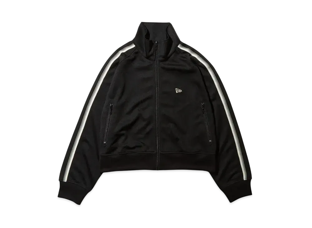 NEW ERA Performance Apparel Women's Smooth Jersey Side Tape Short Track Jacket "Black"