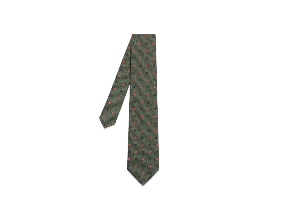 Paul Smith Square Pattern Tie "DarkGreen"