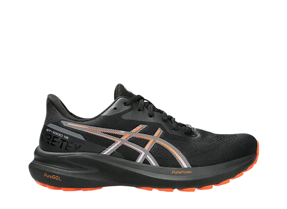 アシックス ウィメンズ GT1000 13 ゴアテックス "ブラック/ノバオレンジ"