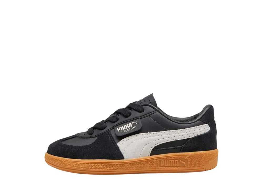 プーマ PS パレルモ レザー "プーマブラック/フェザーグレー/ガム" (キッズ)