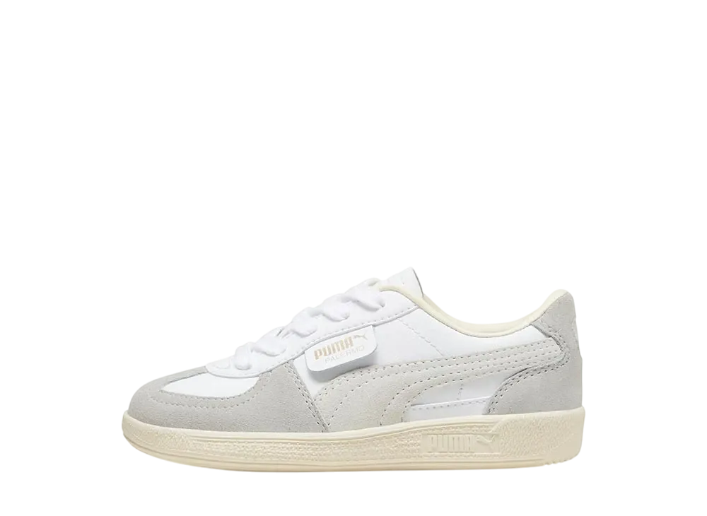 プーマ PS パレルモ レザー "プーマホワイト/クールライトグレー/シュガーアーモンド" (キッズ)