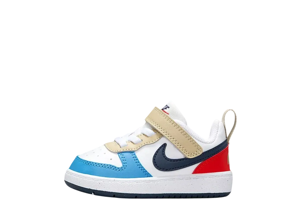 Nike TD Court Borough Low Recraft "White/Light Crimson/Blue Beyond/Thunder Blue"