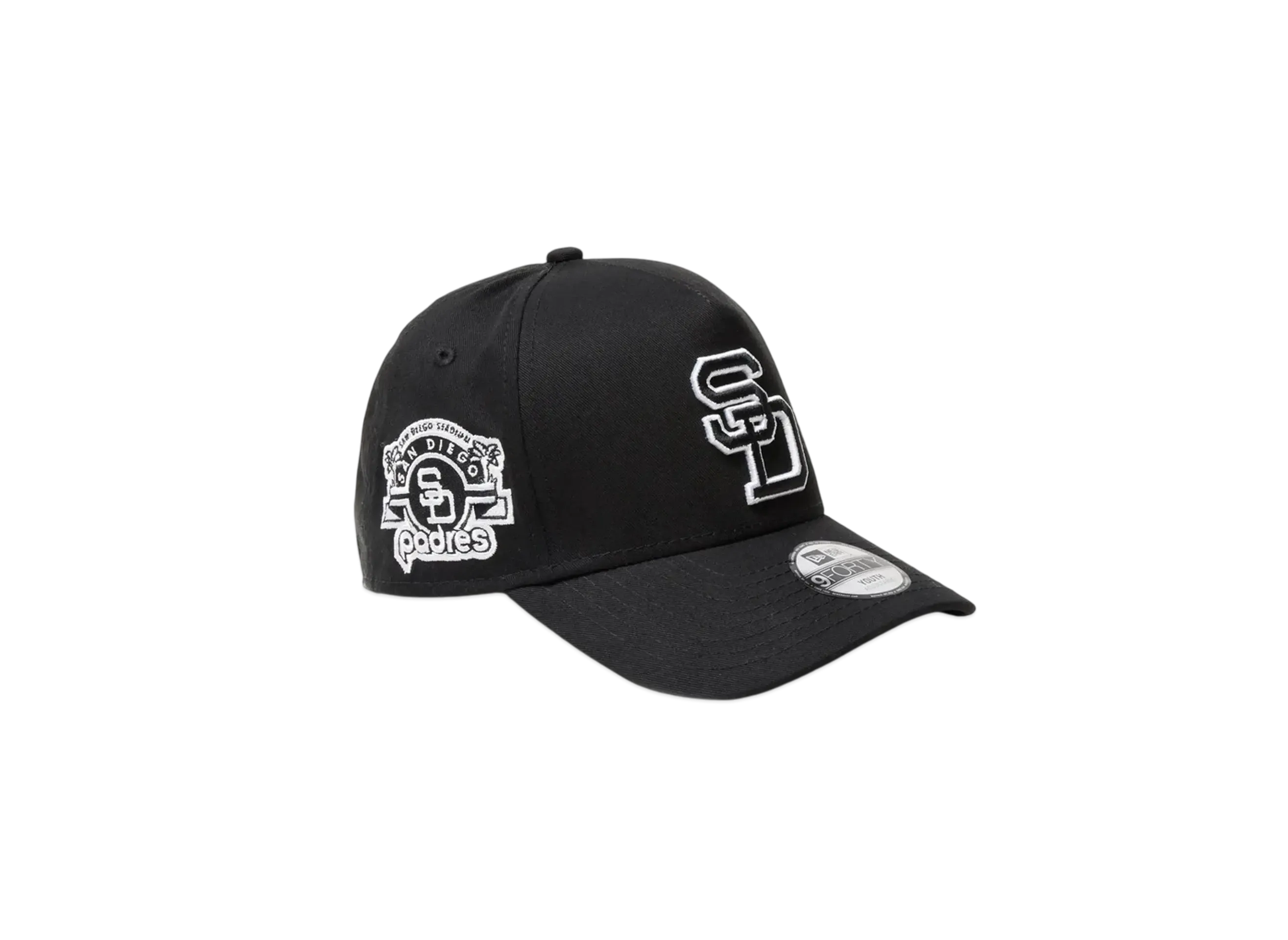 NEW ERA Youth 9Forty A-Frame Black & White San Diego Padres Cooperstown "Black"