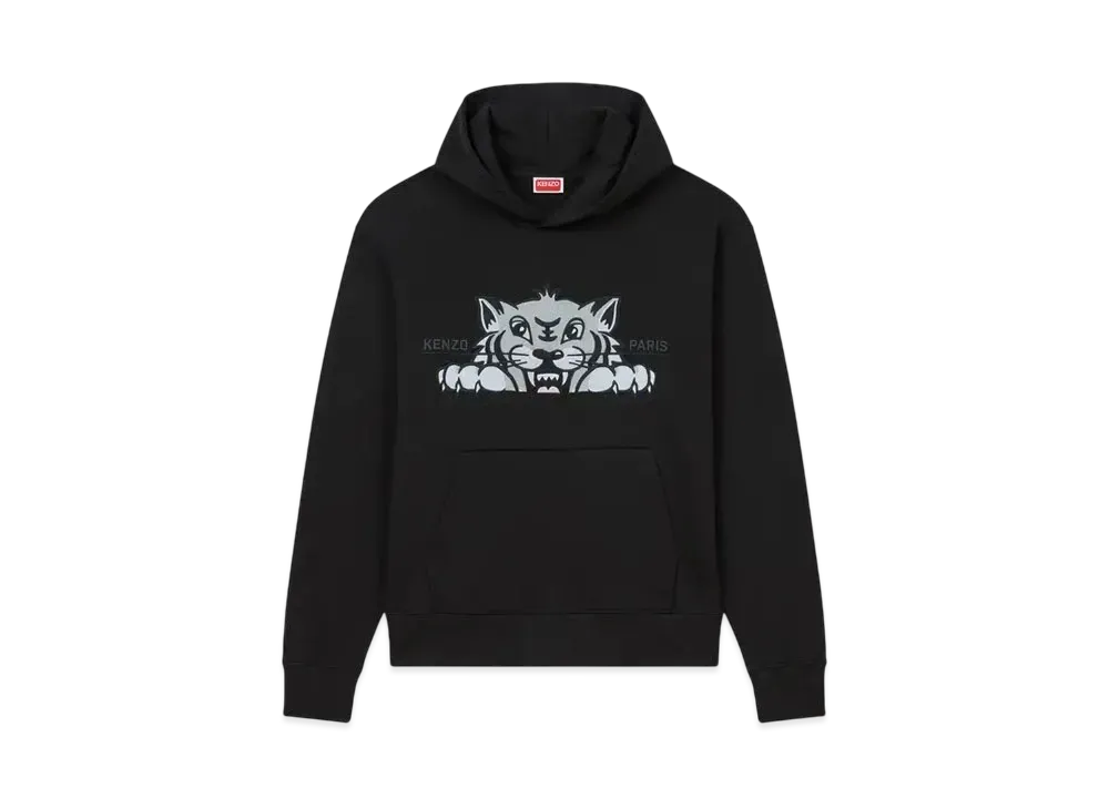 KENZO 'Happy Tiger' Embroidery Hoodie "Black"