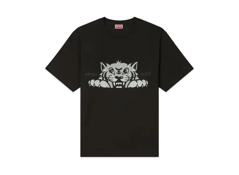 KENZO 'Happy Tiger' Embroidery Oversize T-shirt "Black"