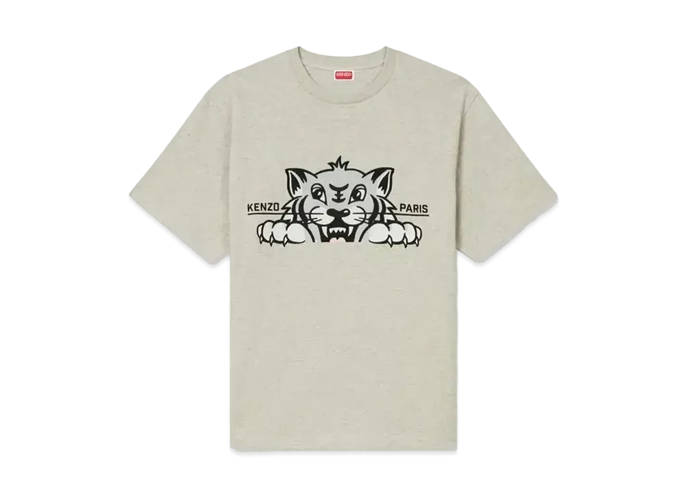 KENZO 'Happy Tiger' Embroidery Oversize T-shirt "Pale Grey"
