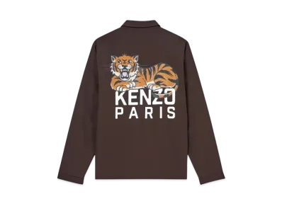 KENZO 'Happy Tiger' Heavy Coach Jacket "Dark Brown"