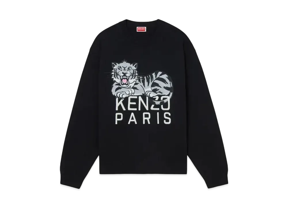 KENZO 'Happy Tiger' Embroidery Jumper "Black"