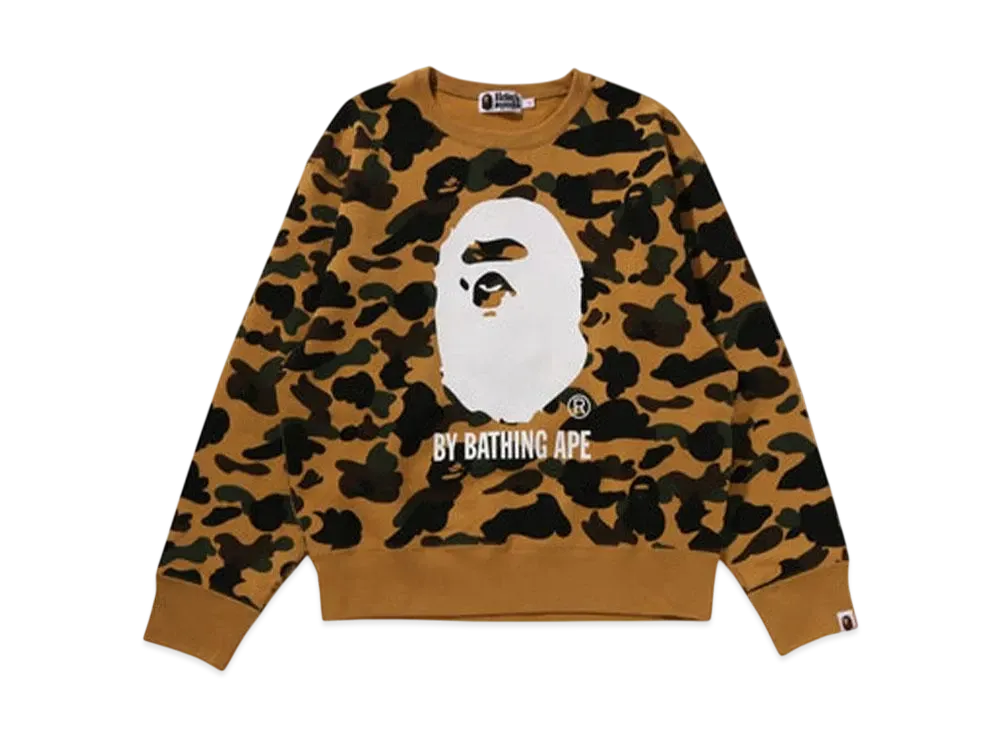 A BATHING APE Bape Ladies 1St Camo By Bathing Ape Crewneck Sweatshirt "Yellow"