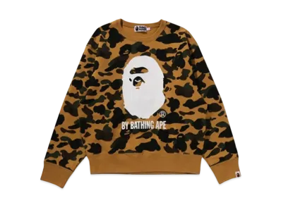 A BATHING APE Bape Ladies 1St Camo By Bathing Ape Crewneck Sweatshirt "Yellow"