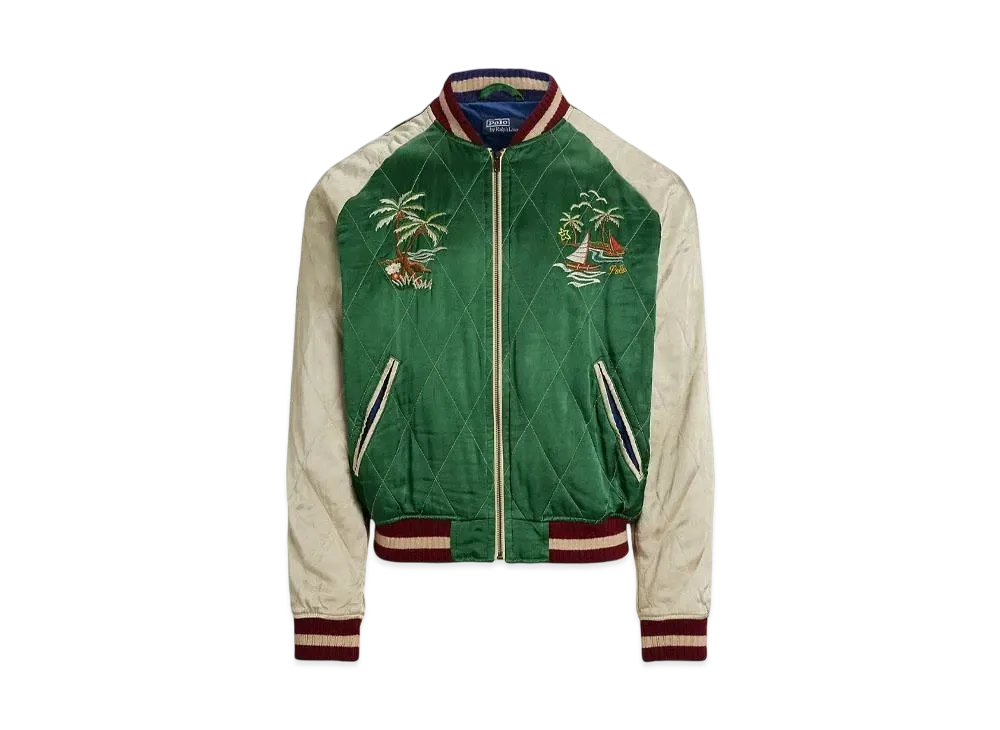 Polo Ralph Lauren Embroidery Satin Jacket "Green"