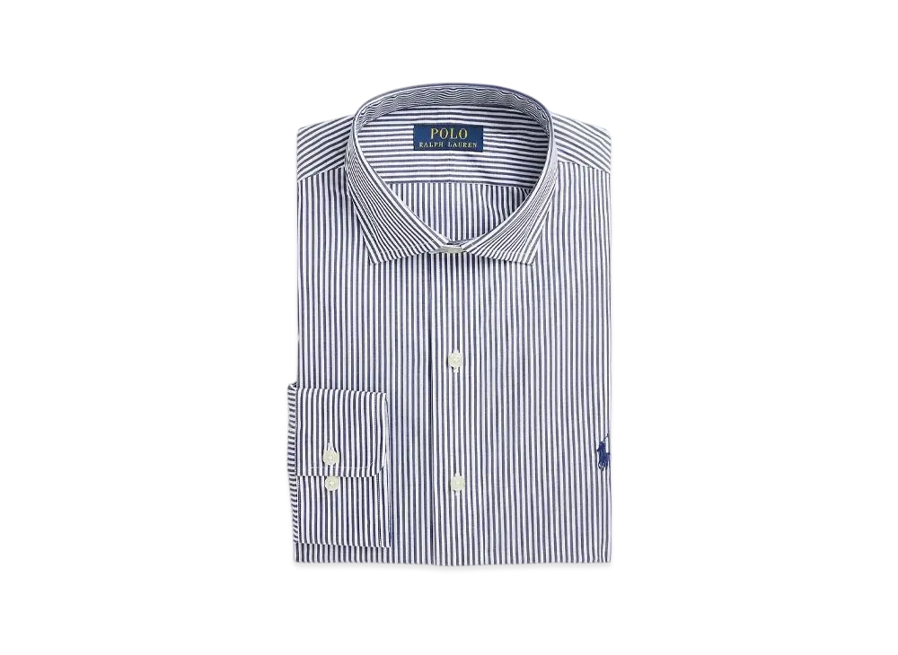 Polo Ralph Lauren Classic Fit Striped Poplin Shirt "Navy"