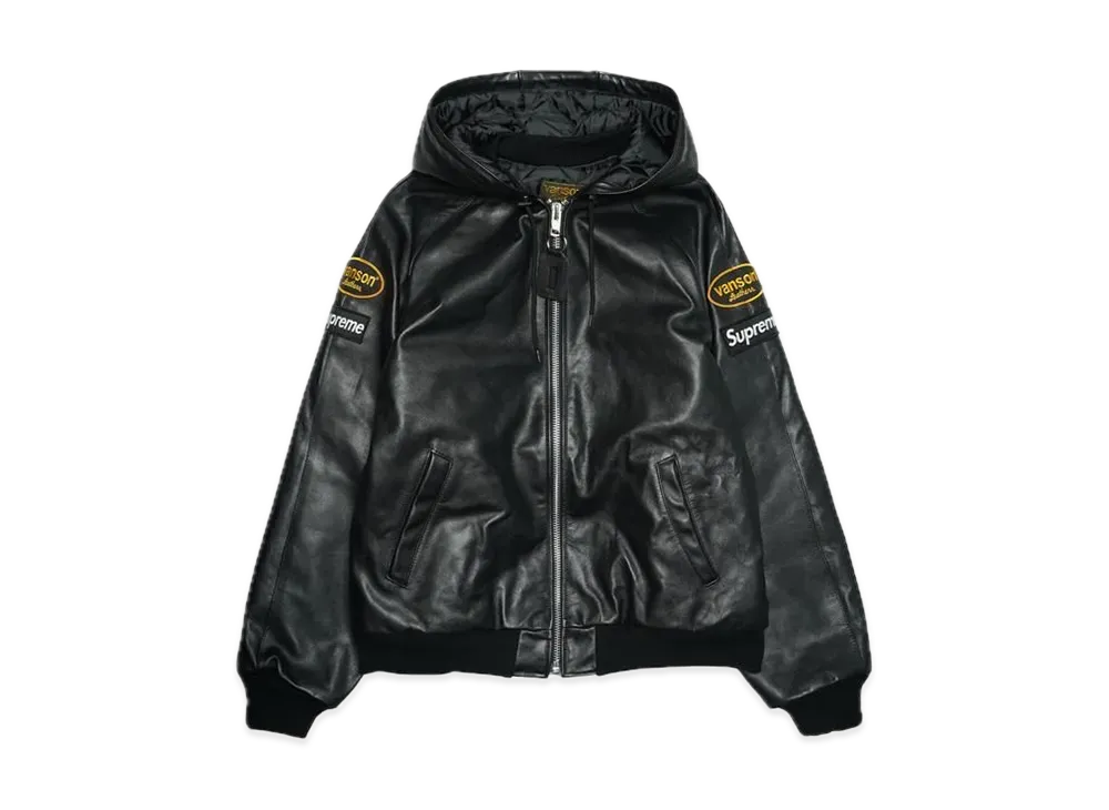 Supreme x Vanson Leathers Hooded Work Jacket "Black"