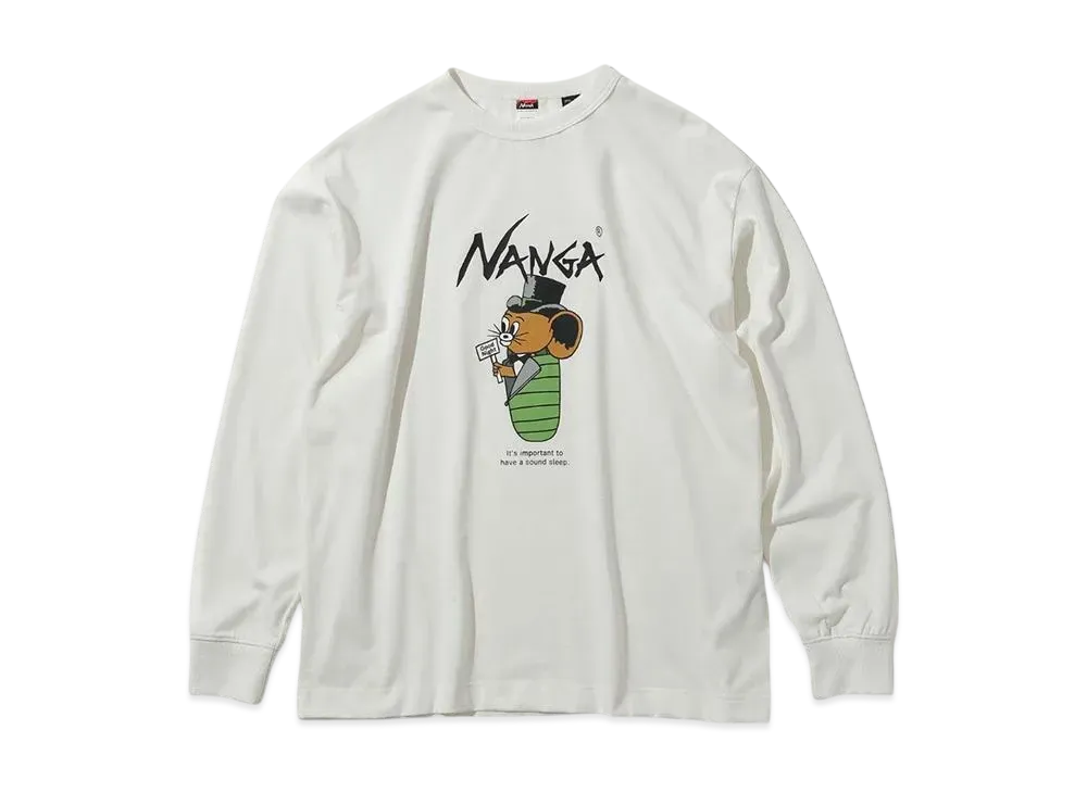 NANGA x Jerry Ukai Eco Hybrid Sleeping Jerry Marquez L/S Tee "White"