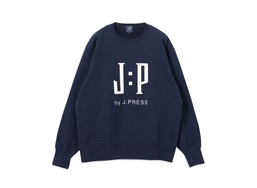 B:MING by BEAMS x J.PRESS ORIGINALS Logo Print Sweat "Navy"