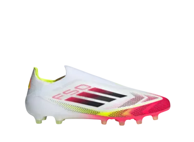 adidas F50 Elite Laceless AG Cleats "Cloud White/Core Black/Solar Yellow"