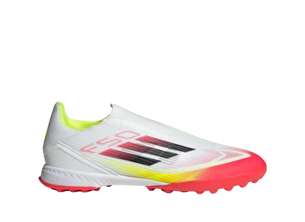 adidas F50 League Laceless Turf "Cloud White/Core Black/Solar Yellow"