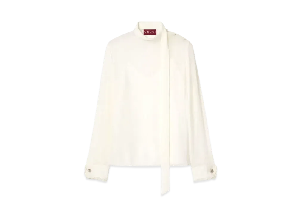 GUCCI Silk Georgette Top "Ivory"