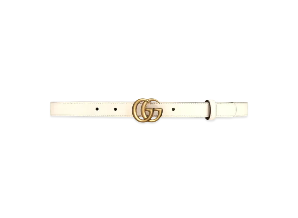 GUCCI GG Marmont Thin Belt "White"