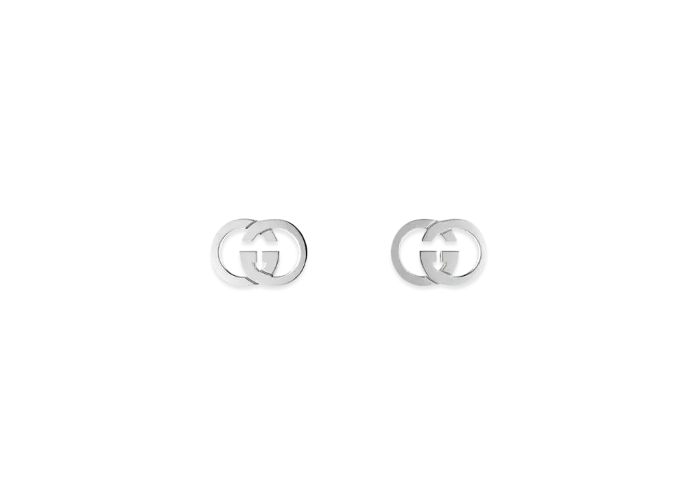 GUCCI Interlocking Stud Earrings "Sterling Silver"