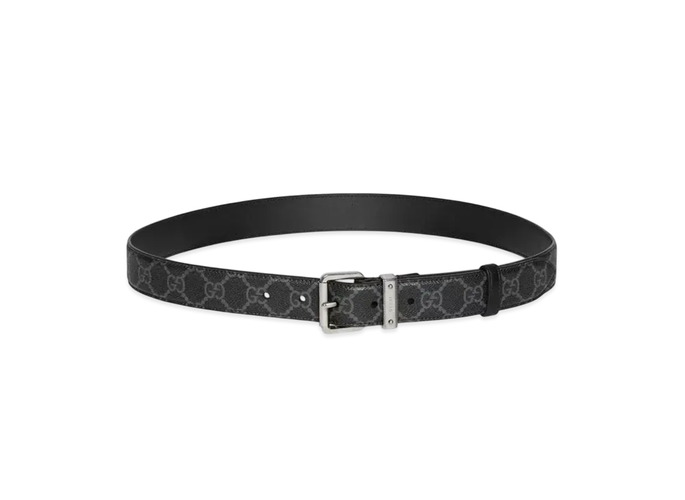 GUCCI GG Emblem Belt With Square Buckle "Black"