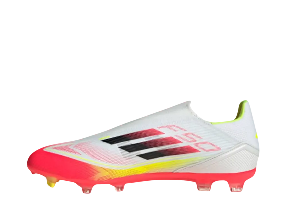 adidas F50 League Laceless Firm/Multi-Ground Cleats "Cloud White/Core Black/Solar Yellow"