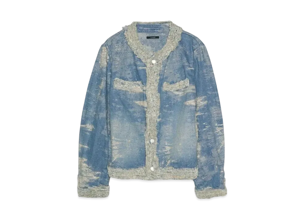 TAAKK SHORT DENIM JACKET "INDIGO BLEACH"